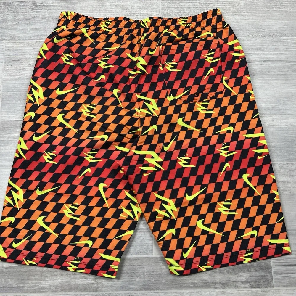 Nike‎ 3Brand By Russell Wilson Boys XL Swimming Trunks Gradient Check Red/Orange
